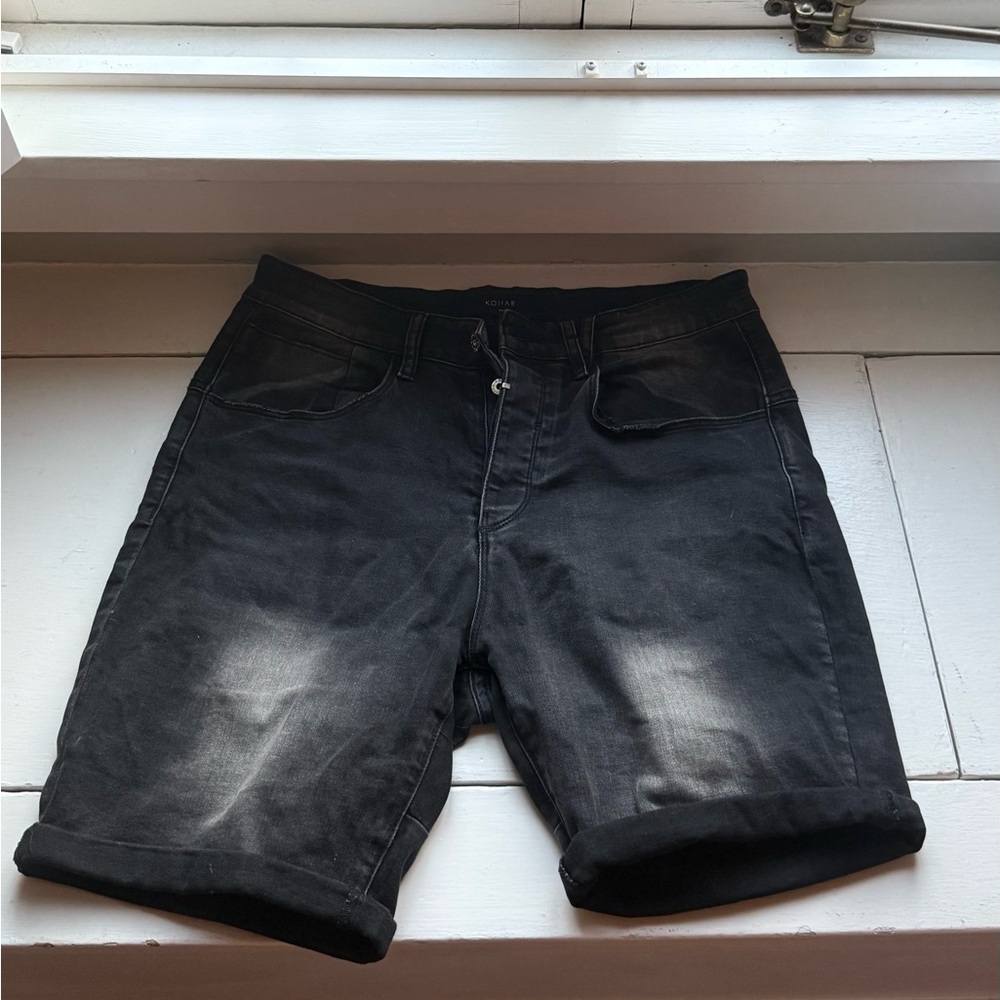 Men's Classic Black Denim Shorts